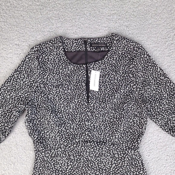 Banana Republic Dress Womens Size 0 Black Gray Keyhole Front Zip Back - Picture 3 of 16